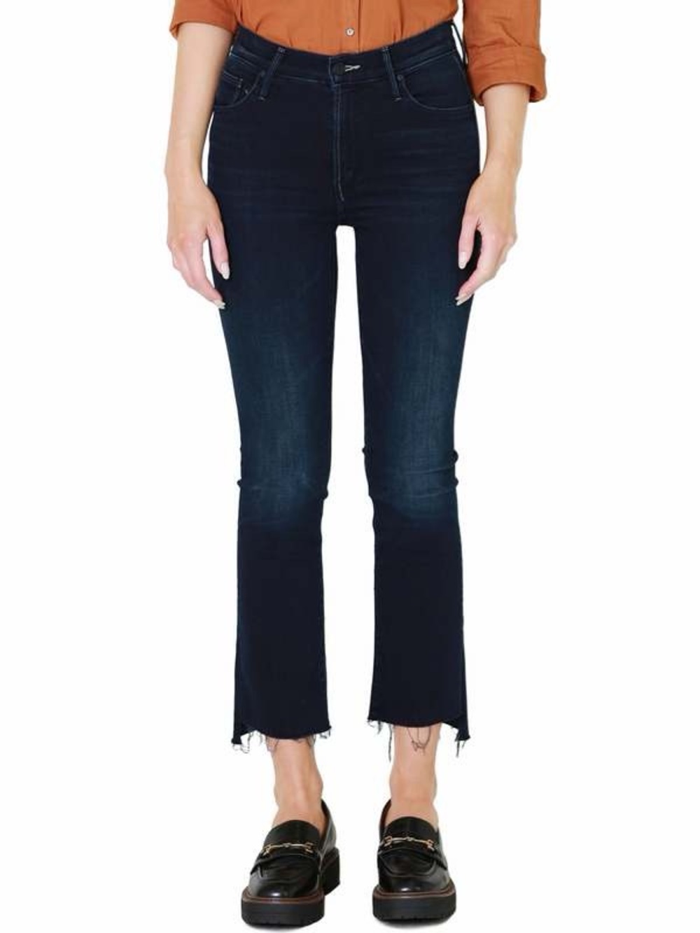 Mother Women’s The Insider Crop Step Fray Jeans in Night Tripper 25